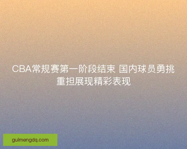 CBA常规赛第一阶段结束 国内球员勇挑重担展现精彩表现 CBA常规赛第一阶段结束 国内球员勇挑重担展现精彩表现