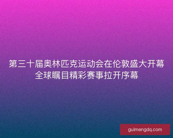 第三十届奥林匹克运动会在伦敦盛大开幕全球瞩目精彩赛事拉开序幕 第三十届奥林匹克运动会在伦敦盛大开幕全球瞩目精彩赛事拉开序幕